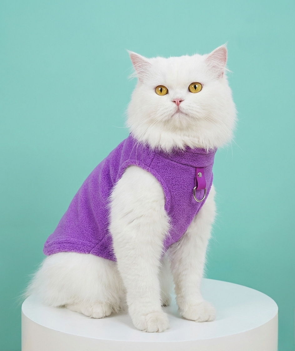 Premium No-Pull Fleece Vest for Small Dogs & Cats - Travel Gear