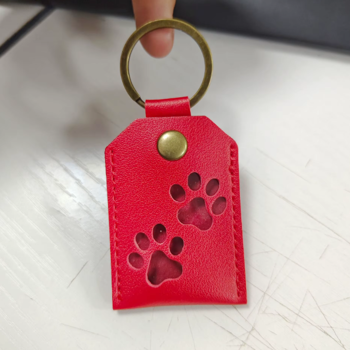 Pet hair storage keychain